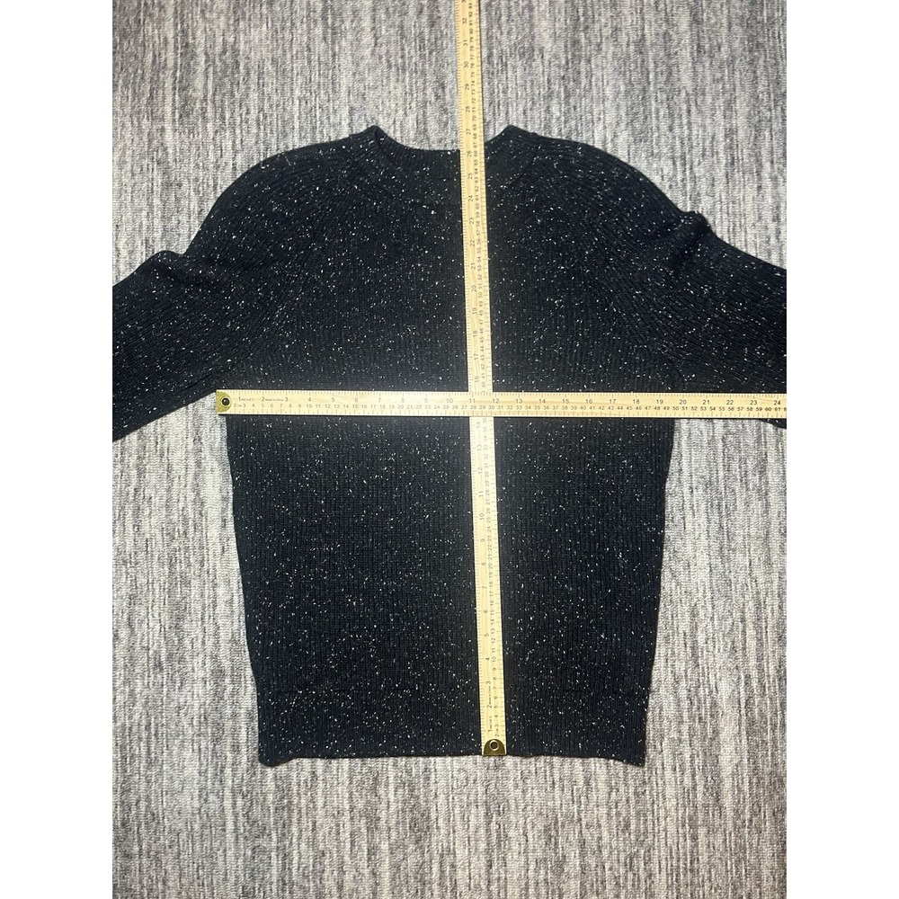 Vintage Abercrombie & Fitch Sweater Mens Large Black Wool Speckled Pullover 90s - Picture 2 of 6
